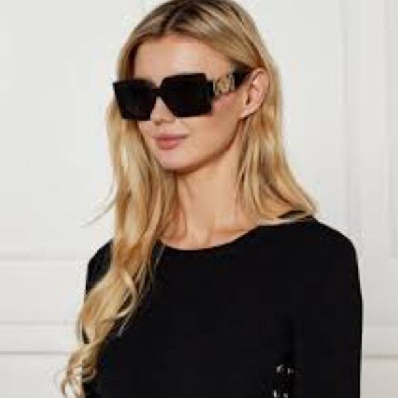 Versace VE4478U 108/87 Square Sunglasses - Havana/Dark Grey